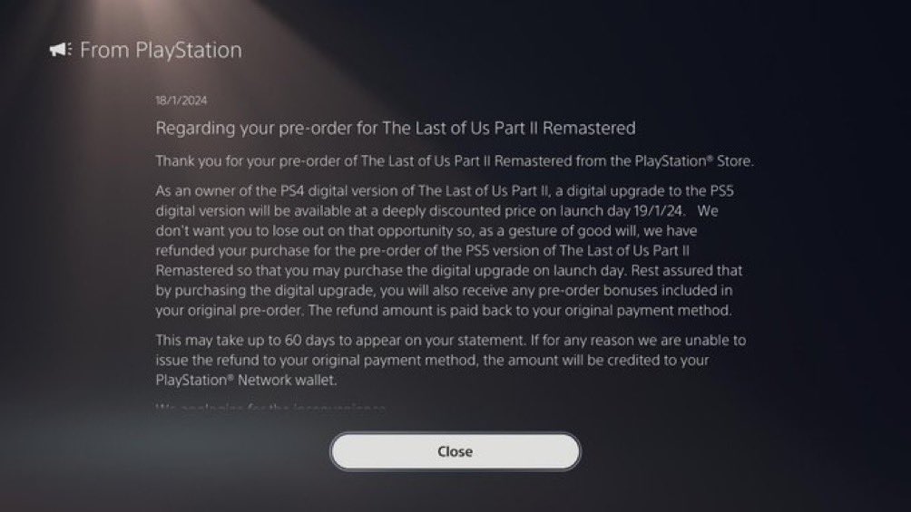 《最后的生还者2重制版》将为错过升级选项玩家退款